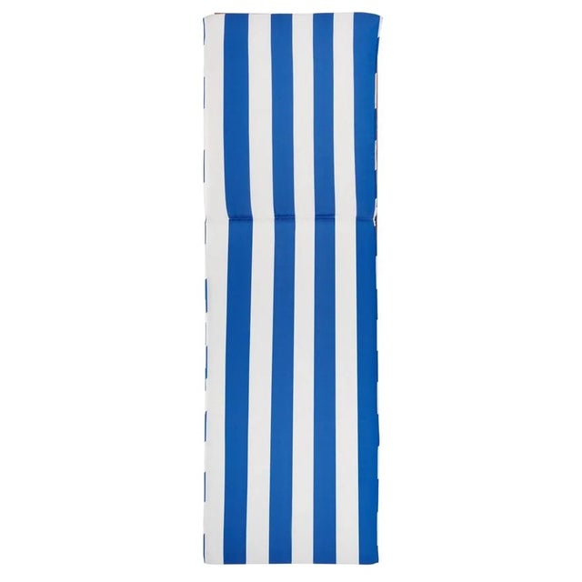 Solano Sunlounger - Natural/Royal Blue Striped For Sale - Image 10 of 12