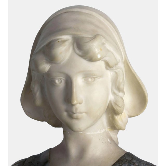 Bust of a Young Woman, 1900, Faux Marble For Sale - Image 5 of 7