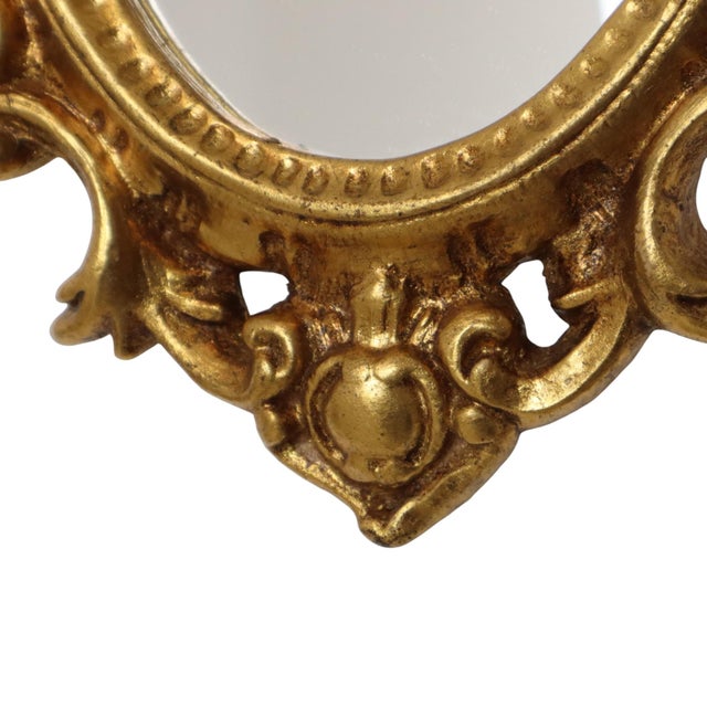Glass Small French Crested Mirror with Gold Leaf Gilt For Sale - Image 7 of 18
