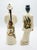 A striking pair of mid-century modern ceramic figural sculptures dating from the late 1940s to the 1950s, capturing the...