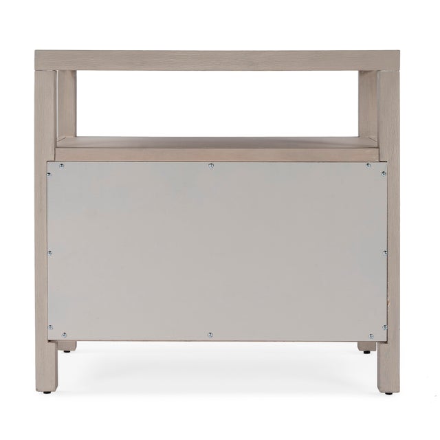 Nora 28 in. W Rectangular 2 Drawer Wide Nightstand with Open Shelf, Antique Taupe For Sale - Image 9 of 11