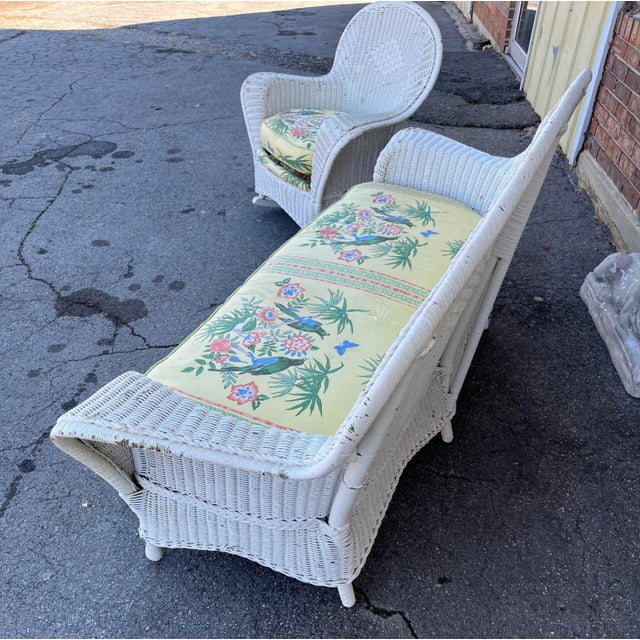 Antique Merikord Wicker Set by American Chair Co. For Sale - Image 10 of 12