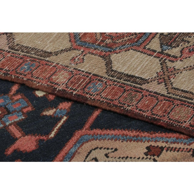 Textile Antique Persian Heriz Rug in Colorful Geometric Motifs & Medallion - Rug & Kilim For Sale - Image 7 of 7
