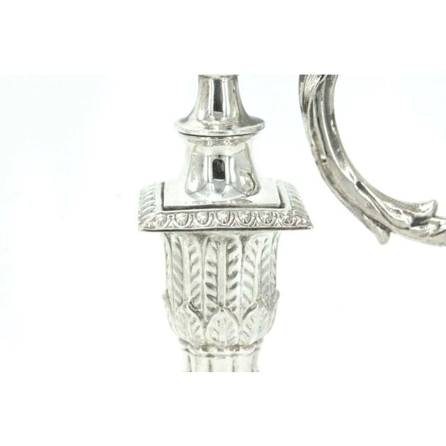 Silver Sheffield English Plate Piano Candlesticks - a Pair For Sale - Image 8 of 12