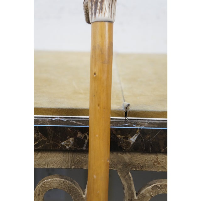 Wood Vintage Wooden Elk Stag Horn Antler Handle Walking Stick Cane For Sale - Image 7 of 12