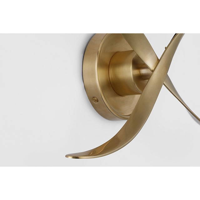 Cross Bouillotte Large Sconce in Antique-Burnished Brass with Linen Shade Designer: Chapman & Myers Finish: Antique-...