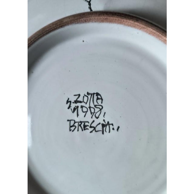 Ceramic Plate by Silvia Zotta, 1978 For Sale - Image 3 of 4
