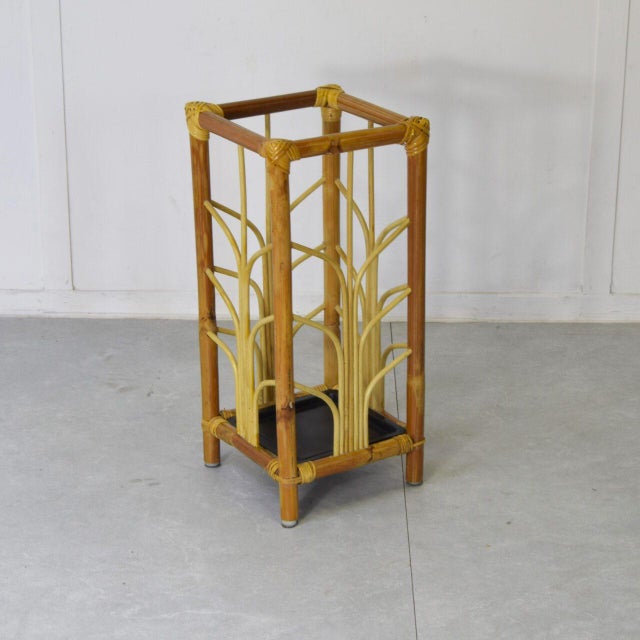 Vintage Bamboo & Rattan Umbrella Stand, 1970s For Sale - Image 11 of 11