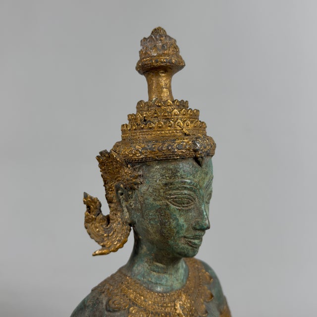 Thai Teppanom Bronze Statue of God, 1930s For Sale - Image 6 of 12