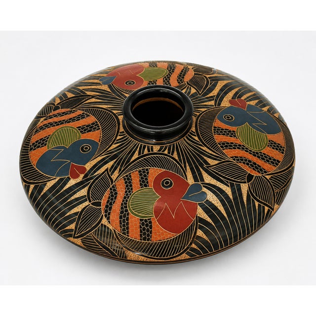 Sculpture Materials Pedro Guerrero Nicaraguan Chorotega Hand-Carved Ceramic Fish Bud Vase For Sale - Image 7 of 18