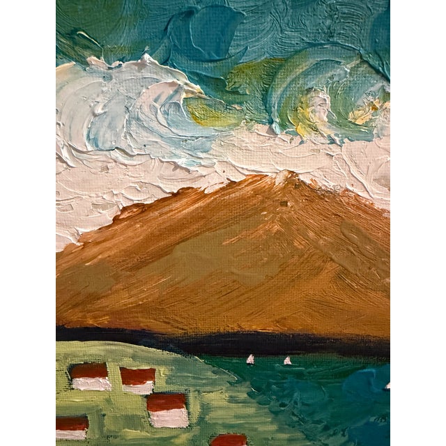 Folk Art 2025 Original Impasto Mountain and Lakeside Landscape Painting Signed L. Romo For Sale - Image 3 of 8