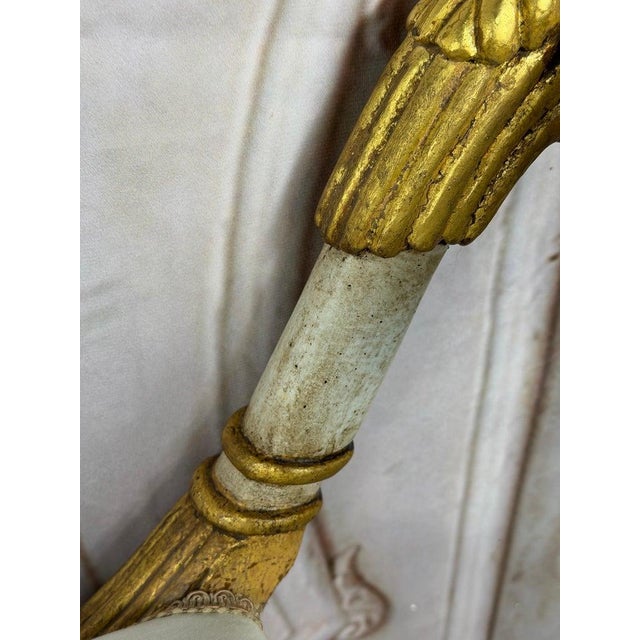 Ivory Pair of Italian Neoclassical Curule Stools W/ Fortuny Upholstery For Sale - Image 8 of 17