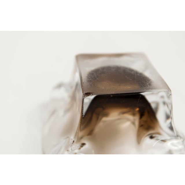 Square Clear and Brown Murano Glass Ashtray, 1960s For Sale - Image 4 of 13