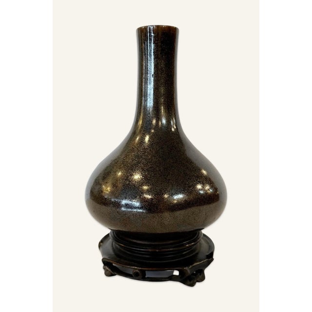 Brown Early 17th Century Chinese Porcelain Vase With Eel Skin Glaze For Sale - Image 8 of 8