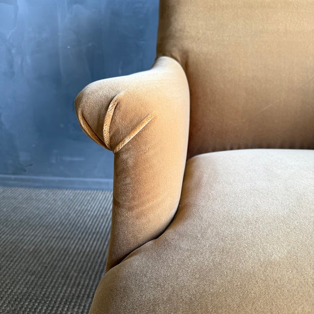 Alma Upholstered Accent Chair in Faux Mohair Velvet For Sale In Los Angeles - Image 6 of 9