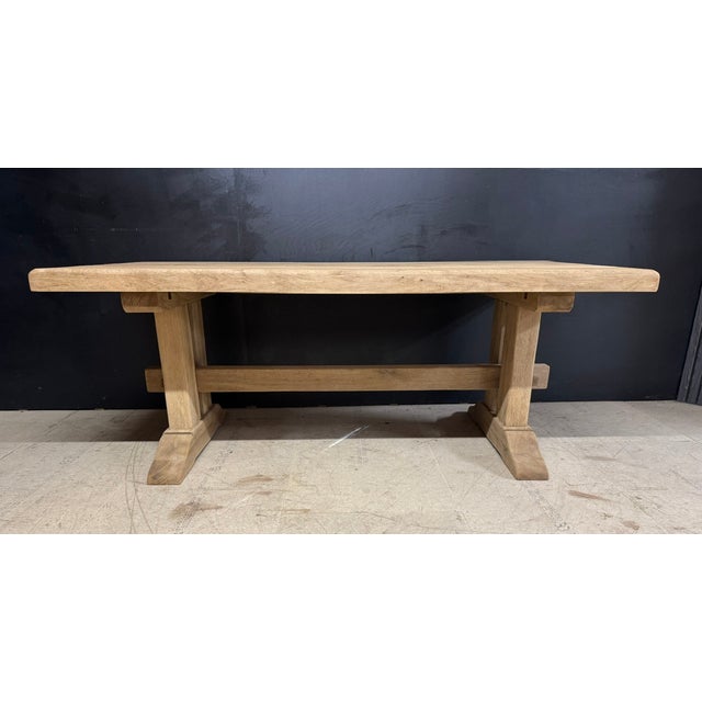 Vintage Farmhouse Dining Table in Bleached Oak, 1925 For Sale - Image 9 of 18