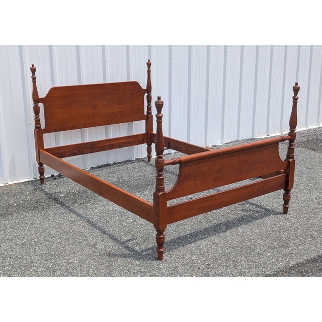 Vintage Whitney Traditional Solid Cherry Four Half Poster Full Size Bed Frame. For Sale - Image 9 of 12