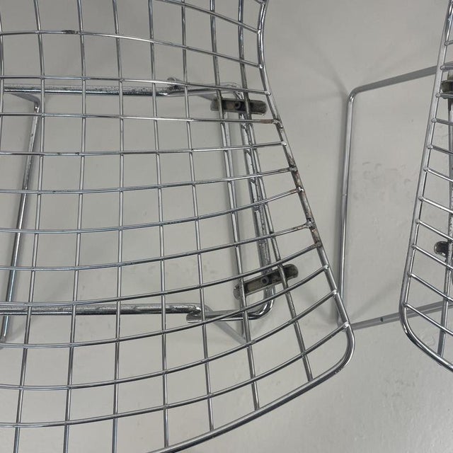 Metal Vintage Side Chairs in Chrome by Harry Bertoia, 1950s, Set of 4 For Sale - Image 7 of 17