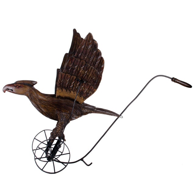 Early 20th Century Antique Mechanical Eagle Push Toy For Sale - Image 5 of 10