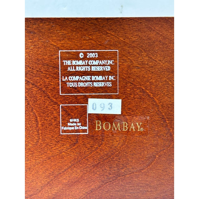 2003 Bombay Company Mahogany Desk or Dresser Valet Organizer With Brass Inlay and Faux Leather Lining For Sale In Louisville - Image 6 of 10