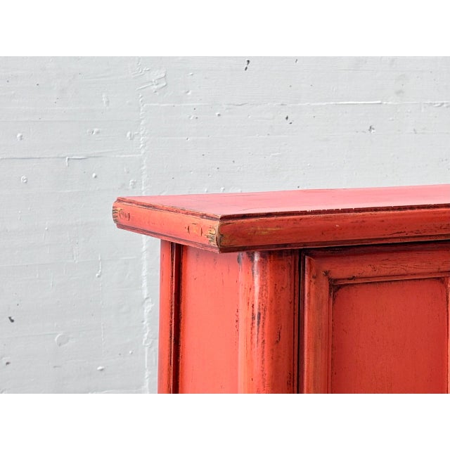 Chinese Wedding Cabinet in Red For Sale - Image 11 of 16