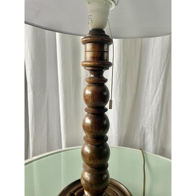 Turned Wooden Lamp, France, 1950 For Sale - Image 4 of 14