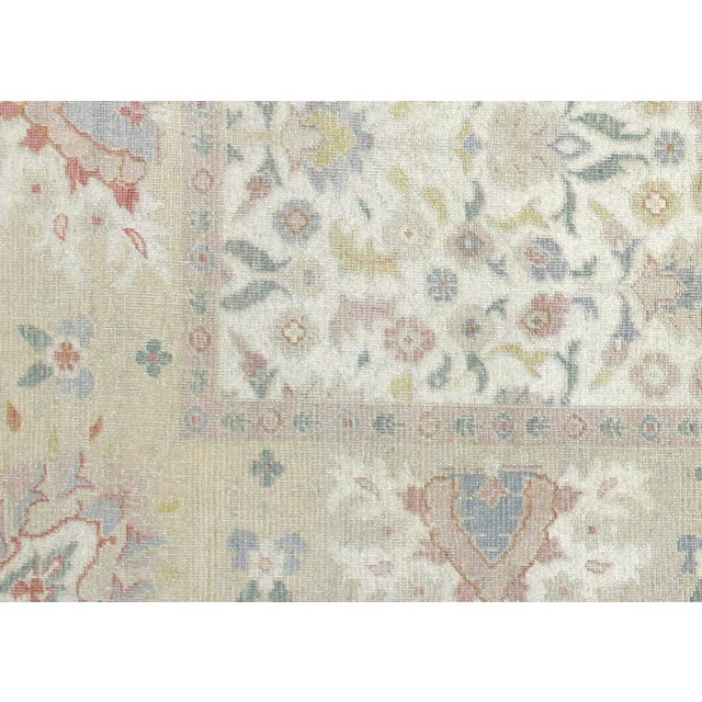 1980s Egyptian Oushak Rug. Hand woven with wool on cotton foundation in the Nile delta region of Northern Egypt. Fustat,...