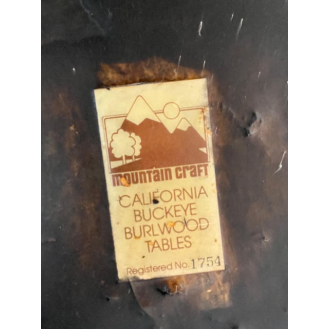 Wood California Buckeye Burlwood Cocktail Table by Mountain Craft, 1970s For Sale - Image 7 of 18
