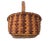 Wood Nicely Hand Woven Small Size Antique American 2 Color Ash Splint Handled Carry Basket For Sale - Image 7 of 13