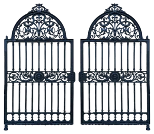Large Victorian Cast Iron Driveway Gates from Yates Haywood & Co, England, 1850, Set of 2