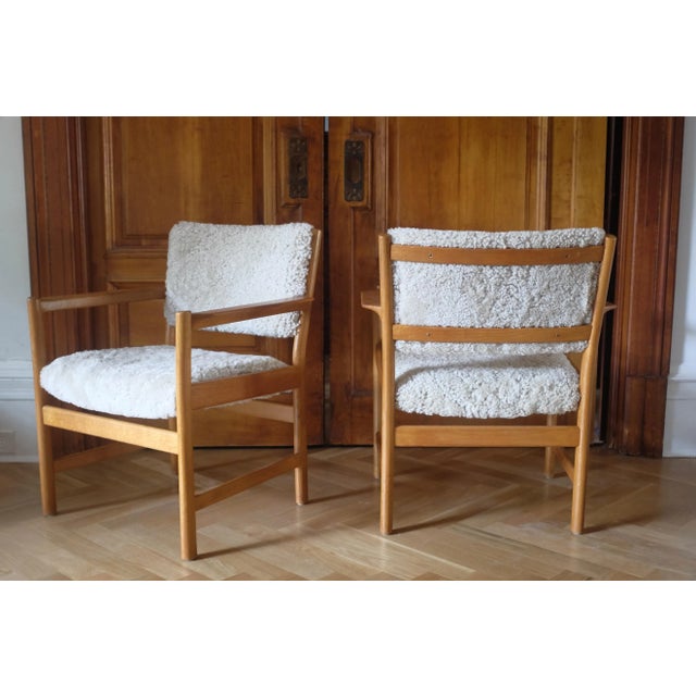 1960s 1960s Vintage Sheepskin Armchairs by Alf Svensson - a Pair For Sale - Image 5 of 10