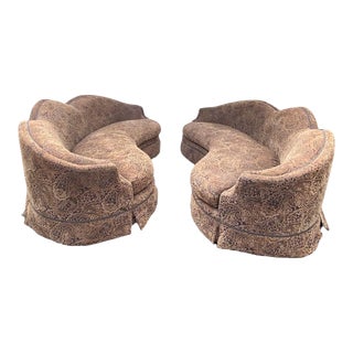 Late 20th Century Sculptural Camelback Kidney Sofas - a Pair For Sale