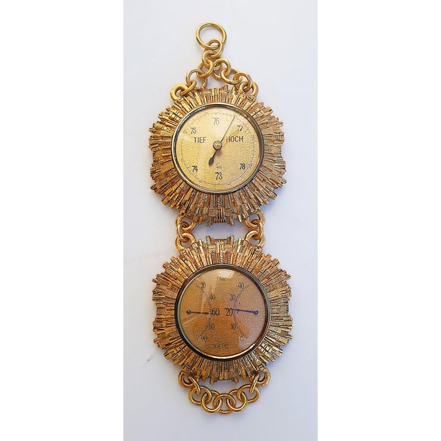 Vintage Sunburst Weather Station in Brass from Lufft, 1950s For Sale - Image 5 of 18