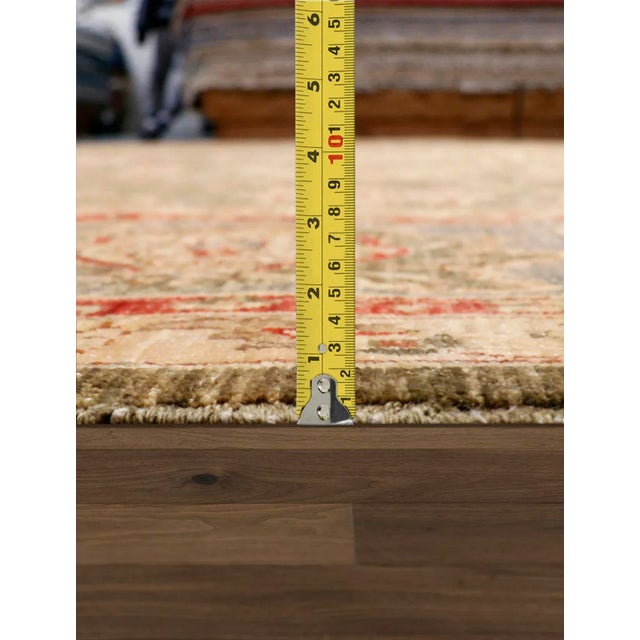 2020s 2020s Pasargad Home Denver Hand-Knotted Green Wool Area Rug- 9'10" X 9'10" For Sale - Image 5 of 6