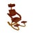 Ergonomically Shaped Rocking Chair in Light Oak and Red Upholstery by Peter Opsvik for Stokke For Sale - Image 10 of 10