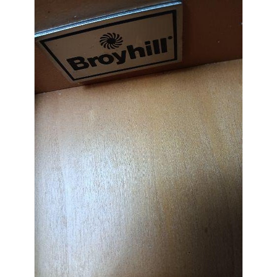 Coffee Table Broyhill Faux Bamboo Wood Warm Medium Finish Tone Central Drawer Lower Shelf Tropical Style Style: Tropical...
