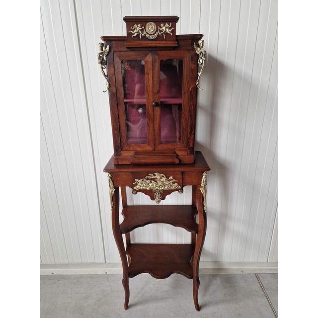 Antique Display Case with Bronze Elements For Sale - Image 9 of 10