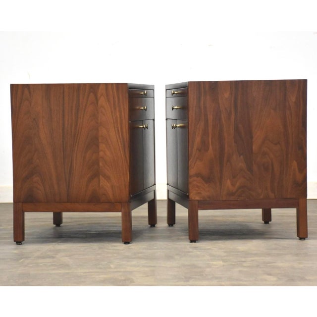 Mid-Century Modern 1960s Refinished Paul McCobb Style Walnut Nightstands - A Pair For Sale - Image 3 of 9