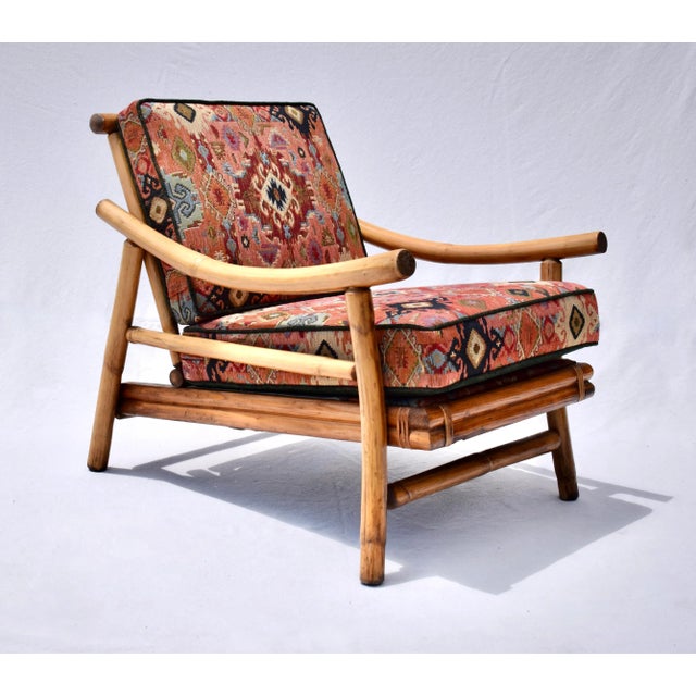 1960s 1960s Attributed Ficks Reed Bamboo Pagoda Rattan Lounge Chairs For Sale - Image 5 of 11