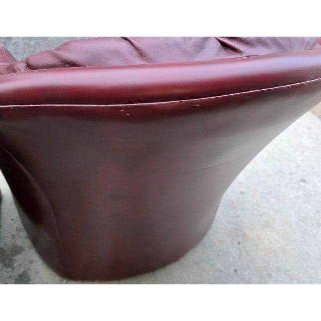 Pair of Vintage Oxblood Leathercraft Postmodern Lounge/Club Chairs For Sale - Image 13 of 14