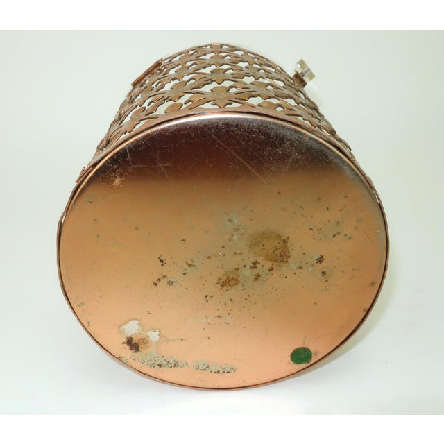 Pierced Metal Filigree & Lucite Cylinder Box Handbag, 1950's For Sale - Image 11 of 14