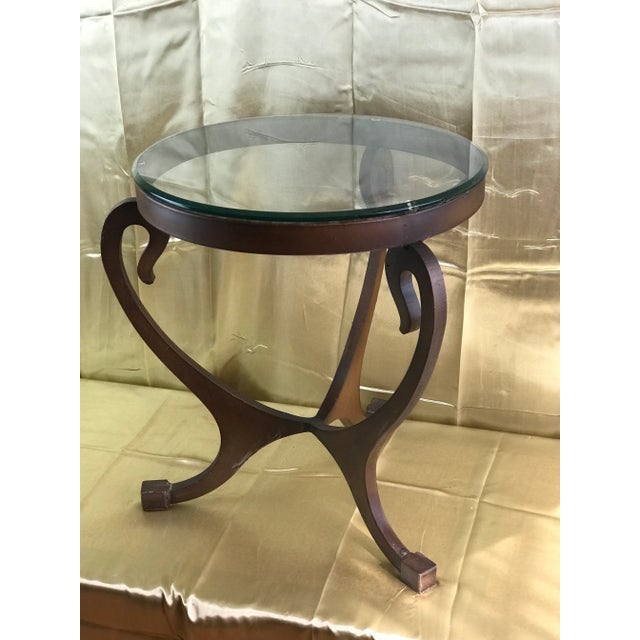 1960s Bertil Bernhardt Iron Glass Top Occasional Table For Sale - Image 13 of 13