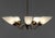 1950s German Brass and Black Five-Arm Sputnik Chandelier with Art Glass Shades, 1950s For Sale - Image 5 of 9