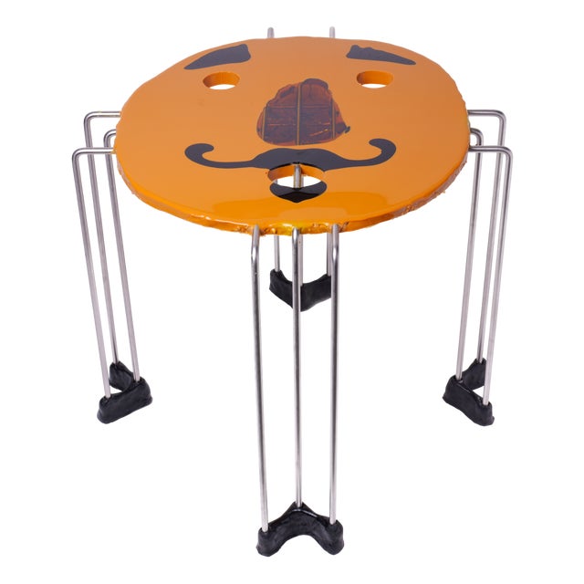 Triple Play Coffee Table in Matt Ochre by Gaetano Pesce for Fish Design For Sale