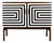 Vintage Polish Sideboard with Op Art Motif, 1970s For Sale