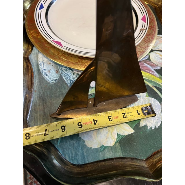1970s Vintage Brass Sailboat Sculpture For Sale - Image 5 of 7