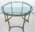 1970s Vintage La Barge Side Table Brass Glass Hoof Footed Octagonal Labarge For Sale - Image 5 of 12