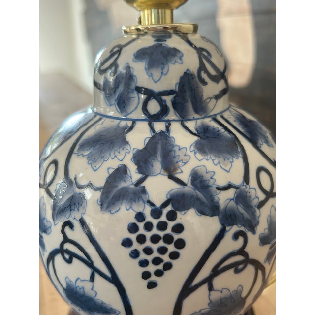 Mini Blue and White Chinoiserie Ginger Jar Style Lamp For Sale In San Francisco - Image 6 of 6