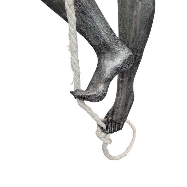 7 Feet Tall Contemporary Cast Aluminum "Climbing Man" Suspended Sculpture For Sale - Image 17 of 17