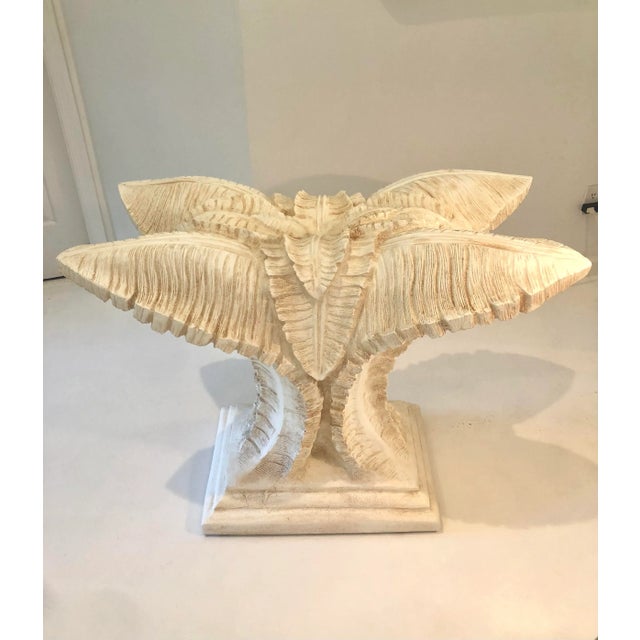 Antique White 1980s Vintage Regency Sculptural Palm Leaf Pedestal Base For Sale - Image 8 of 11